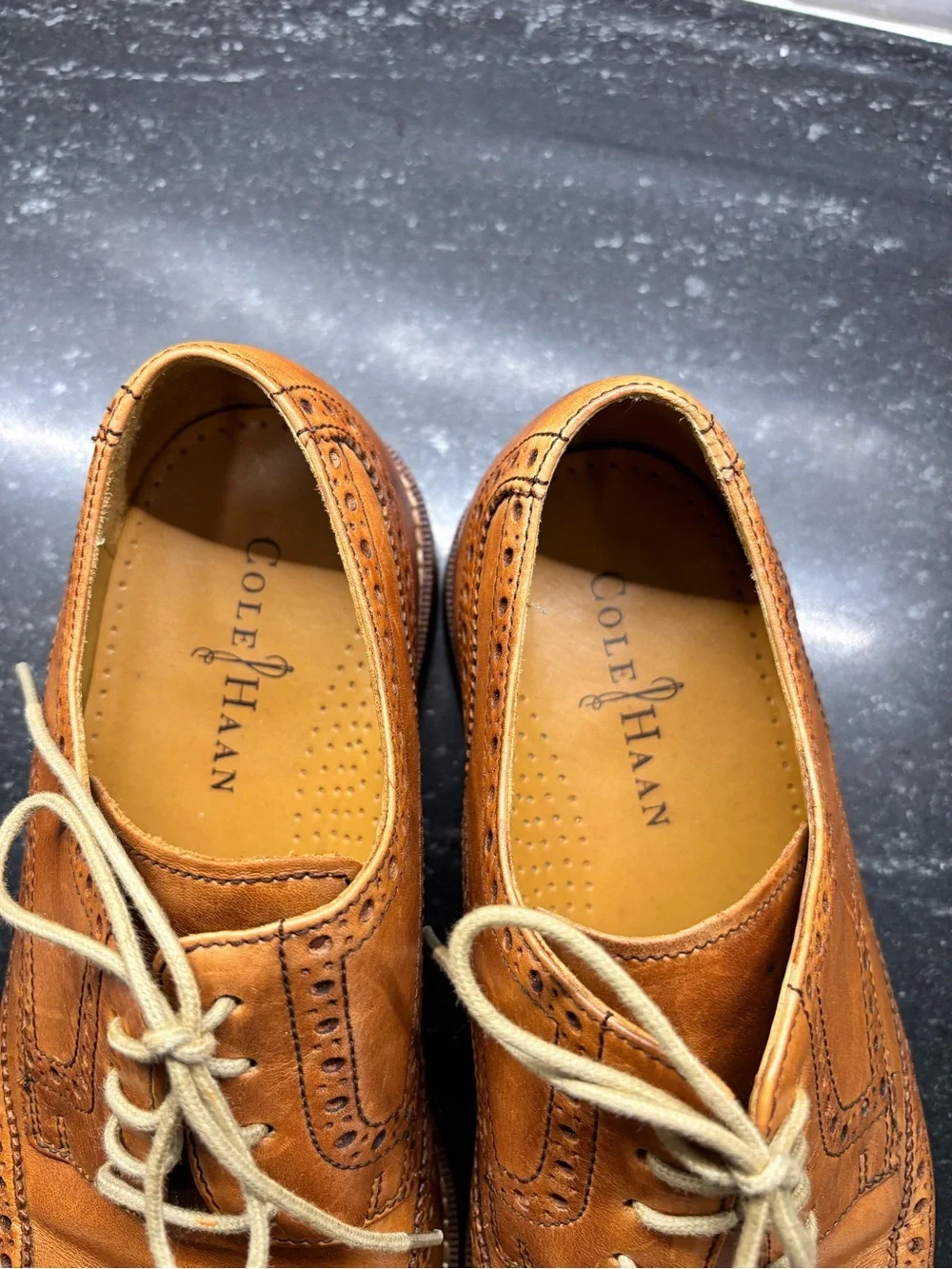 Cole Haan Size 9 British Tan Leather Wingtip Oxford Brogues